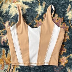 FIVE dancewear Stylish Tan and White top size XS